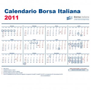 Calendario della Borsa Italiana 2011