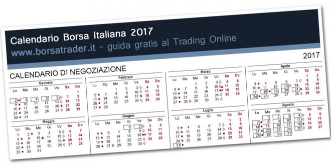 Calendario borsa 2017